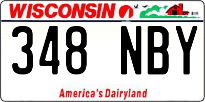 WI license plate 348NBY