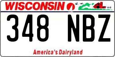 WI license plate 348NBZ