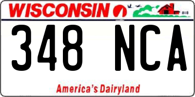 WI license plate 348NCA