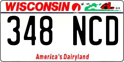 WI license plate 348NCD
