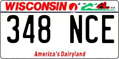 WI license plate 348NCE