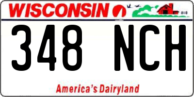 WI license plate 348NCH