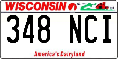 WI license plate 348NCI