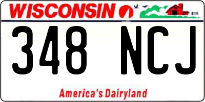 WI license plate 348NCJ