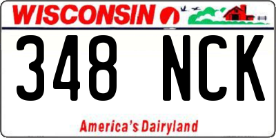 WI license plate 348NCK