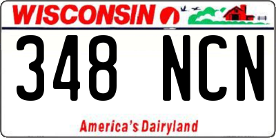 WI license plate 348NCN