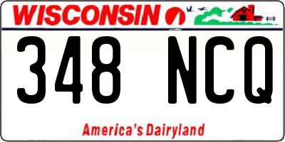 WI license plate 348NCQ