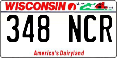 WI license plate 348NCR