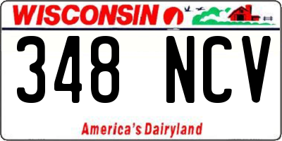 WI license plate 348NCV