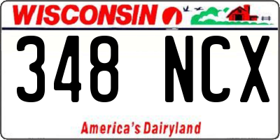 WI license plate 348NCX