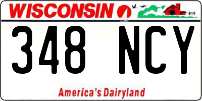 WI license plate 348NCY