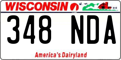 WI license plate 348NDA