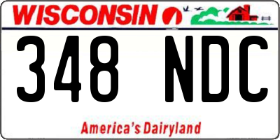 WI license plate 348NDC