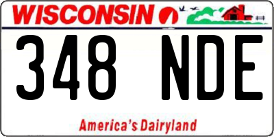 WI license plate 348NDE