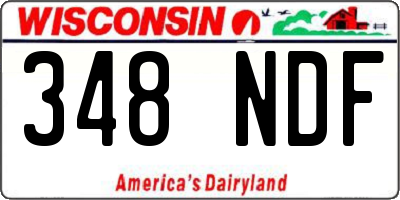 WI license plate 348NDF