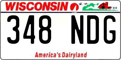WI license plate 348NDG