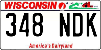 WI license plate 348NDK
