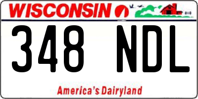 WI license plate 348NDL