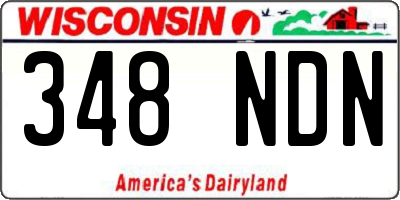 WI license plate 348NDN