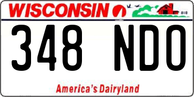 WI license plate 348NDO