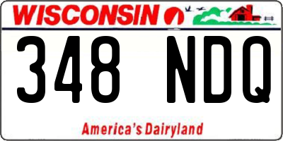 WI license plate 348NDQ