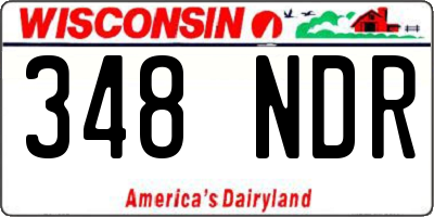 WI license plate 348NDR