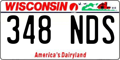 WI license plate 348NDS
