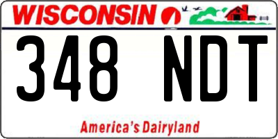 WI license plate 348NDT