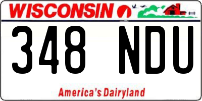 WI license plate 348NDU