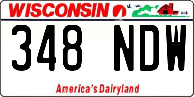 WI license plate 348NDW