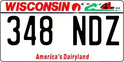 WI license plate 348NDZ