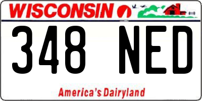 WI license plate 348NED