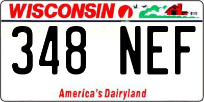 WI license plate 348NEF