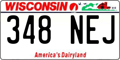 WI license plate 348NEJ