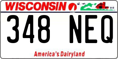 WI license plate 348NEQ
