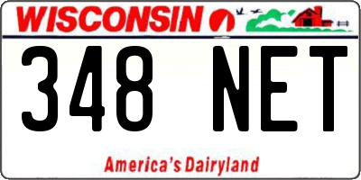 WI license plate 348NET