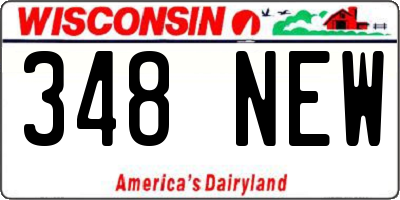 WI license plate 348NEW