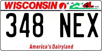 WI license plate 348NEX