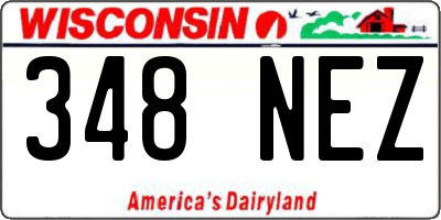 WI license plate 348NEZ