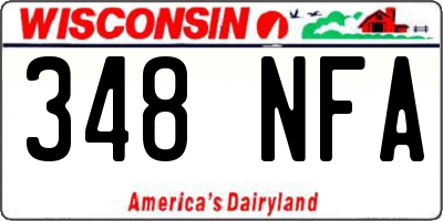 WI license plate 348NFA