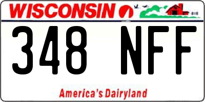 WI license plate 348NFF