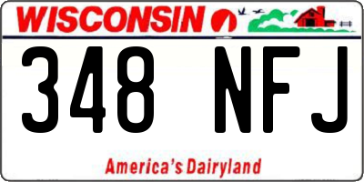 WI license plate 348NFJ