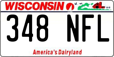 WI license plate 348NFL