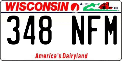 WI license plate 348NFM