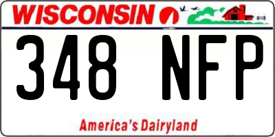 WI license plate 348NFP
