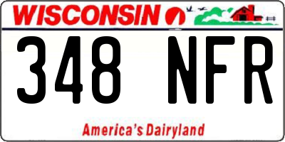 WI license plate 348NFR