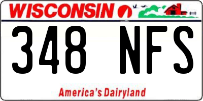 WI license plate 348NFS