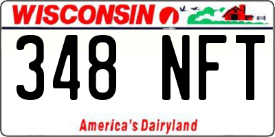 WI license plate 348NFT
