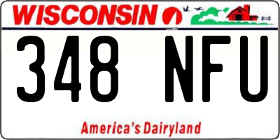 WI license plate 348NFU