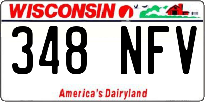 WI license plate 348NFV